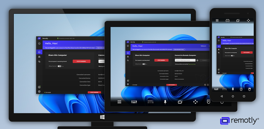 Background 🌐🔥 Remotly – NextGen Connectivity — التطبيق اللي يحوّل موبايلك لمحطة اتصال متطورة تتحكم في كل جهاز حواليك! 